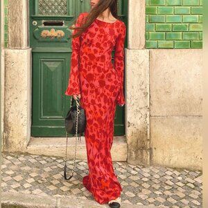 Realisation Par -The Gia maxi dress with long bell sleeves